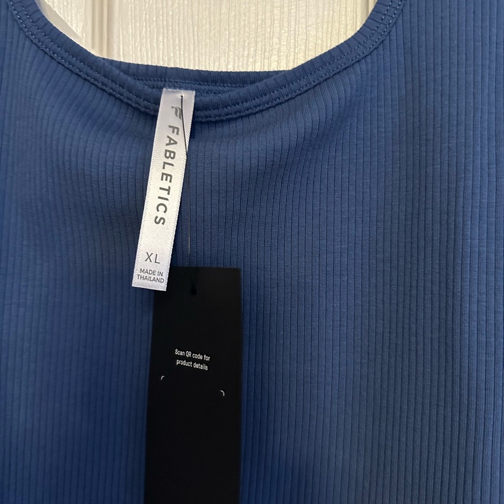 Fabletics Cropped Blue Ribbed Top - Picture 5 of 5